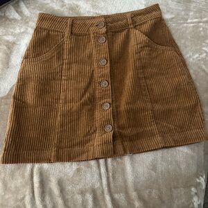 Forever 21 Tan Corduroy Mini Skirt